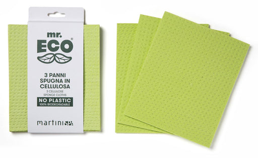 Mr. Eco vaatdoekjes ft 19,5 x 16,5 cm, van plantaardige cellulose, pak van 3 stuks - OfficeTown