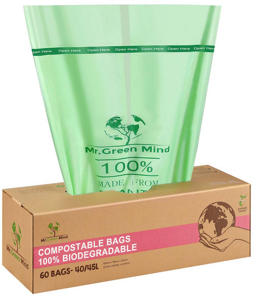 Mr. Green Mind vuilniszakken Bio, 40 - 45 liter, groen, doos van 60 stuks - OfficeTown