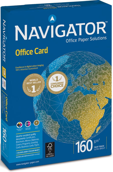 Navigator Office Card presentatiepapier ft A4, 160 g, pak van 250 vel - OfficeTown
