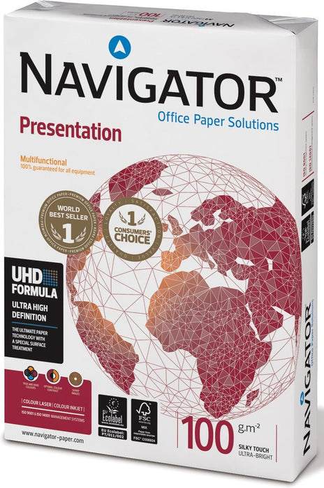 Navigator Presentation presentatiepapier ft A3, 100 g, pak van 500 vel 4 stuks - OfficeTown