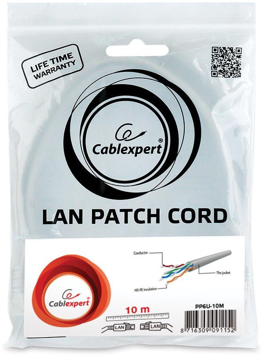 Netwerkkabel Cablexpert, UTP CAT 6, 10 m met RJ45 connectoren - OfficeTown