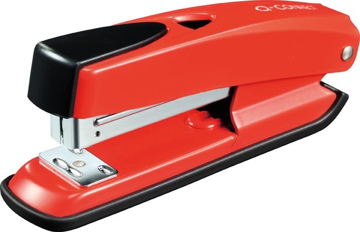 Nietmachine Q - CONNECT half strip, 20 vellen, metaal, rood - OfficeTown