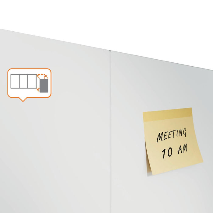 Nobo Infinity randloos whiteboard, staal, magnetisch, 90 x 120 cm - OfficeTown