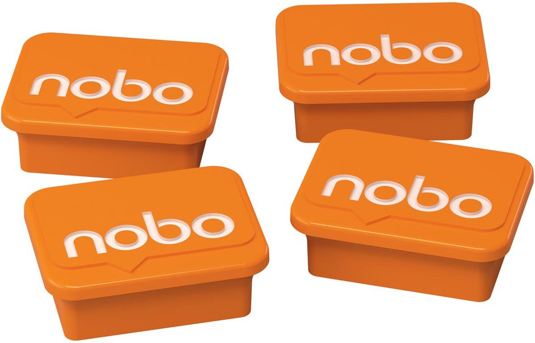 Nobo magneetsets voor whiteboard, pak van 4 met oranje magneten - OfficeTown