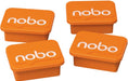 Nobo magneetsets voor whiteboard, pak van 4 met oranje magneten - OfficeTown