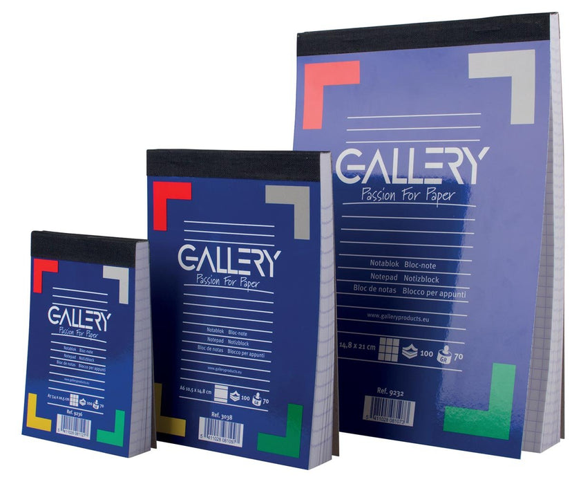 Notitieblok Gallery, formaat A6, gelinieerd, blok van 100 vellen - OfficeTown