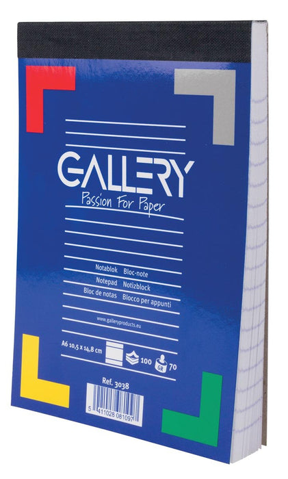 Notitieblok Gallery, formaat A6, gelinieerd, blok van 100 vellen - OfficeTown