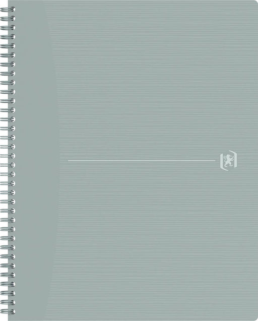 Oxford Origin spiraalschrift, ft A4+, 140 bladzijden, geruit 5 mm, grijs - OfficeTown