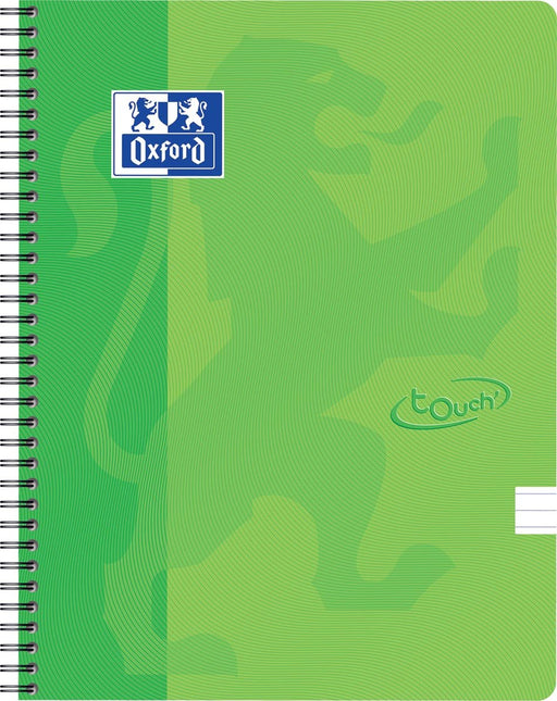 Oxford School Touch spiraalblok, ft A4, 140 bladzijden, gelijnd, groen (limoen) - OfficeTown