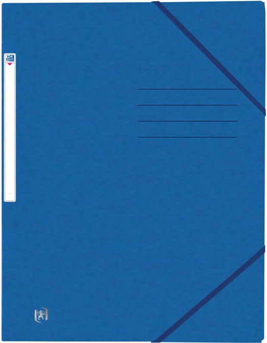 Oxford Top File+ elastomap, A4 formaat, blauw met kleppen en elastosluiting - OfficeTown