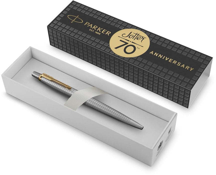 Parker Jotter balpen special edition 70th Anniversary, stainless steel GT, medium, in giftbox - OfficeTown