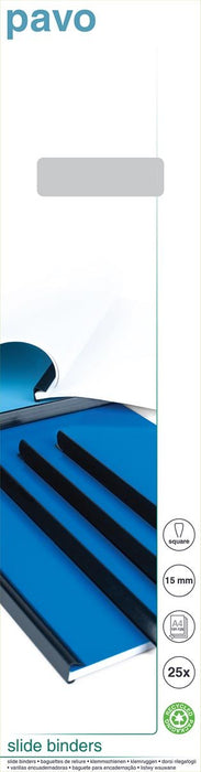Pavo klemstrips, pak van 25 stuks, 15 mm, zwart 10 stuks - OfficeTown