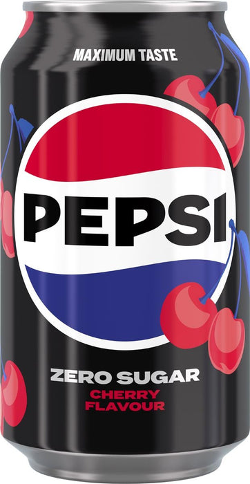 Pepsi Zero Sugar Cherry frisdrank, blik van 33 cl, pak van 24 stuks - OfficeTown