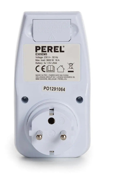 Perel energiemeter, 230 V, 16 A, wit, voor België - OfficeTown
