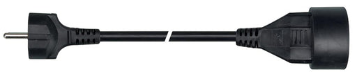 Perel verlengkabel 3 meter, zwart, voor België - OfficeTown