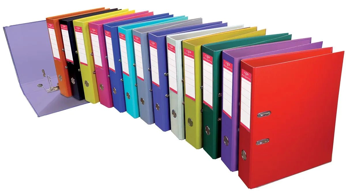 Pergamy ordner, voor ft A4, volledig uit PP, rug van 5 cm, geassorteerde kleuren 10 stuks - OfficeTown