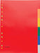 Pergamy tabbladen, A4 - formaat, 11 - gaats perforatie, PP, 6 tabs in verschillende kleuren - OfficeTown