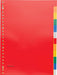 Pergamy tabbladen, A4 - formaat, 23 - gaats perforatie, PP, 12 tabs in diverse kleuren - OfficeTown