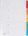 Pergamy tabbladen met indexblad, ft A4, 11 - gaatsperforatie, geassorteerde kleuren, set 1 - 5 - OfficeTown