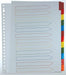 Pergamy tabbladen met indexvel, A4 - formaat, 11 - gaatsperforatie, geassorteerde kleuren, 12 tabs - OfficeTown