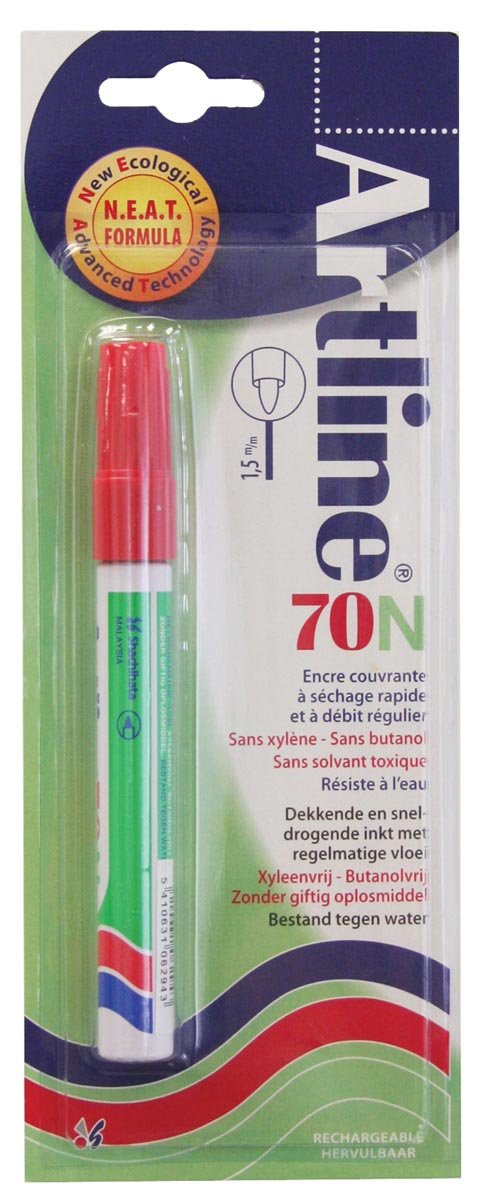 Permanente marker Artline 70N rood, op blister - OfficeTown