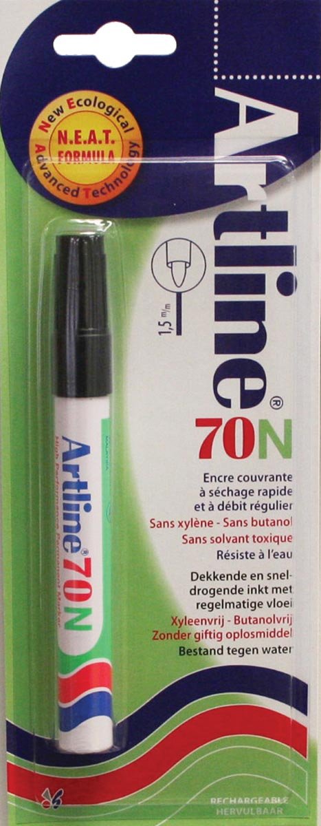 Permanente marker Artline 70N zwart, op blister - OfficeTown