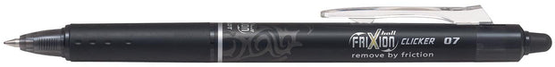 Pilot FriXion Ball Clicker intrekbaar roller, medium punt, 0,7 mm, zwart - OfficeTown