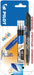 Pilot gelroller Frixion Ball, 4 - pack (1 pen + 3 navullingen), zwart met 0,35 mm schrijfbreedte - OfficeTown
