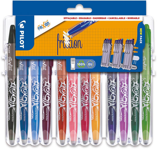 Pilot roller Frixion Ball Set 2 Go blister van 12 stuks, assorti met uitwisbare warmtegevoelige inkt - OfficeTown