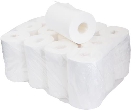 Poetspapier Mini, 2 - laags, 70 m, pak van 12 rollen - OfficeTown