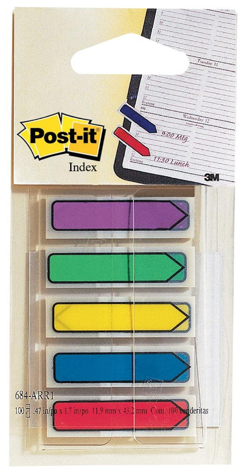 Post - it Index pijltjes, blister met 5 kleuren, 24 blaadjes per kleur - OfficeTown