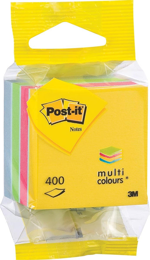 Post - it Notes mini kubus, 400 vel, ft 51 x 51 mm, geassorteerde kleuren, op blister - OfficeTown