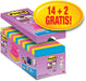 Post - it Super plakkerige Z - notes, 90 vellen, ft 76 x 76 mm, doos van 14 + 2 gratis, diverse kleuren - OfficeTown