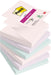 Post - it Super Sticky Z - notes Soulful, 90 vellen, afmeting 76 x 76 mm, diverse kleuren, 6 blokken in pak - OfficeTown