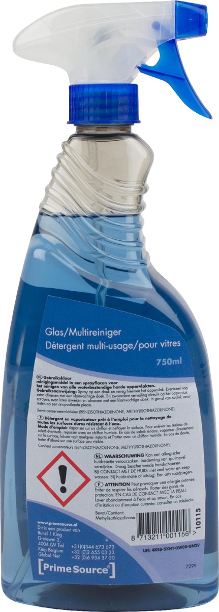 Primesource glas - en multireiniger, spray van 750 ml - OfficeTown