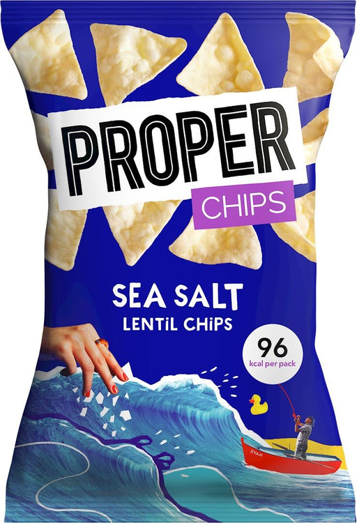 Proper lentil chips Sea Salt, zak van 20 g 24 stuks - OfficeTown