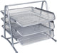 Q - CONNECT 3 mesh metalen brievenbakjes, A4 - formaat, zilver - OfficeTown