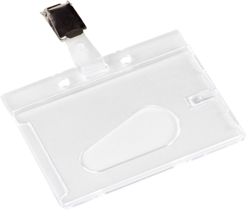Q - CONNECT badge met clips 54 x 85 mm - Doos van 10 stuks - OfficeTown