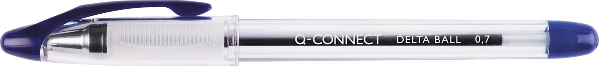Q - CONNECT balpen Delta, 0,7 mm, medium blauw met rubberen grip - OfficeTown