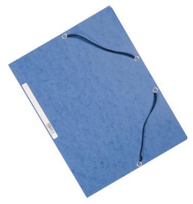 Q - CONNECT elastomap, A4, 3 kleppen en elastieken, karton, blauw - OfficeTown