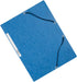 Q - CONNECT elastomap, A4, 3 kleppen en elastieken, karton, blauw - OfficeTown