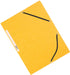 Q - CONNECT elastomap, A4, 3 kleppen en elastieken, karton, geel - OfficeTown