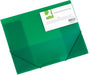 Q - CONNECT Elastomap, A4, 3 kleppen en elastieken, transparant PP, groen - OfficeTown