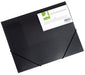 Q - CONNECT elastomap, A4, transparant PP met 3 kleppen en elastieken, zwart - OfficeTown