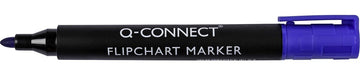 Q - CONNECT flipchartmarker, 2 - 3 mm, ronde punt, met clip, blauw 10 stuks - OfficeTown
