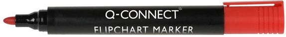 Q - CONNECT flipchartmarker, 2 - 3 mm, ronde punt, met clip, rood 10 stuks - OfficeTown