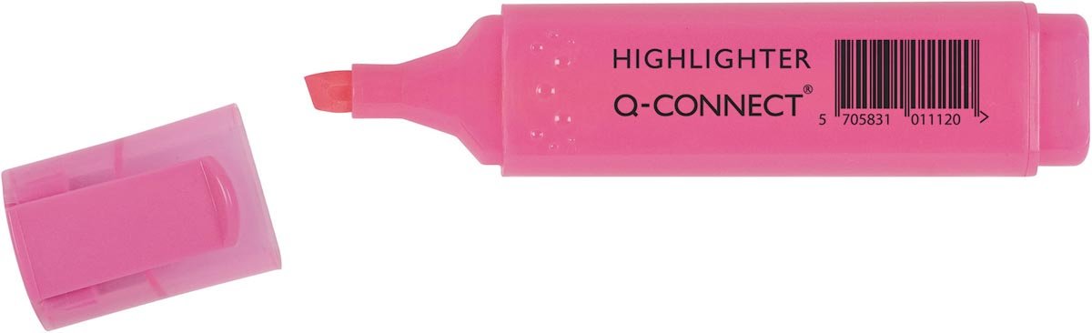 Q - CONNECT highlighter, roze met fluorescerende inkt - OfficeTown