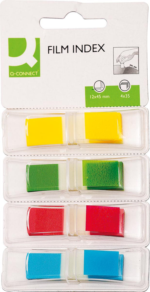 Q - CONNECT index mini, ft 12,5 x 45 mm, 4 x 35 tabs, geassorteerde kleuren - OfficeTown