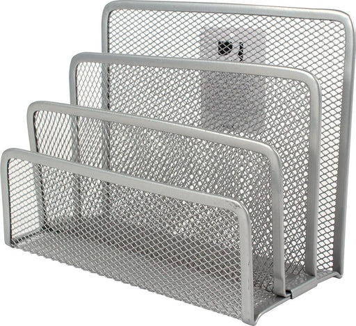 Q - CONNECT metalen bureau - organizer 3 compartimenten zilver - OfficeTown