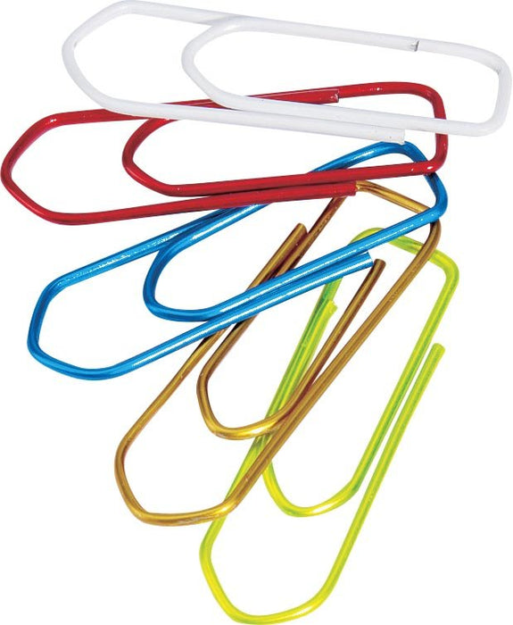 Q - CONNECT metalen papierklemmen, 32 mm, 75 stuks per doos, hangend, verschillende kleuren. - OfficeTown
